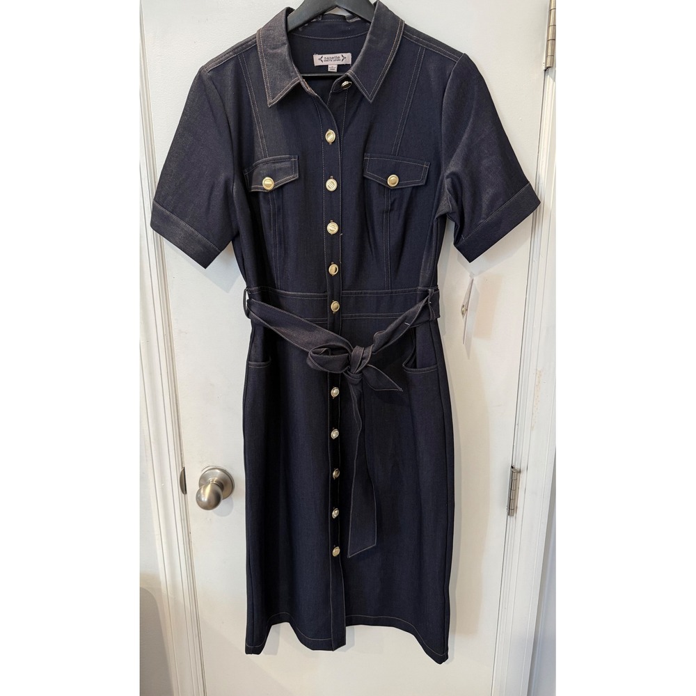 Nanette Lepore Denim Shirt‎ Dress Vintage Blue Midi Button Down